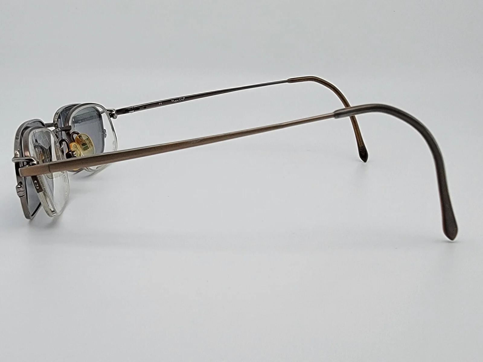 Magic Clip M252 SBRN Satin Brown Eyeglasses Frame w Polarized Clip-on Sunglasses 4