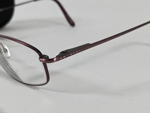 Magic Clip M348 MV Eyeglasses Frames with Polarized Clip-on & Case 49[]18-137 4