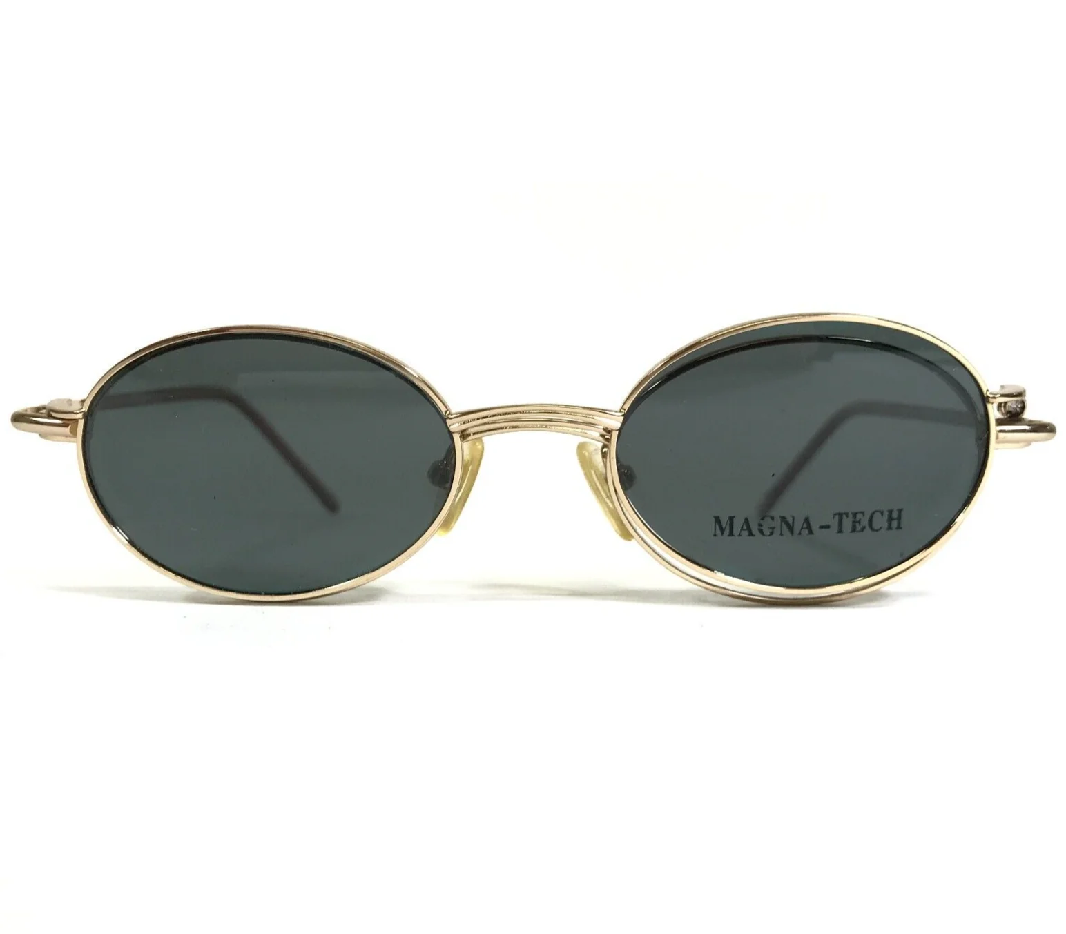 Magna-Tech Eyeglasses Frames MQ518 Brown Gold with Clip On Lenses 47-18-135 1