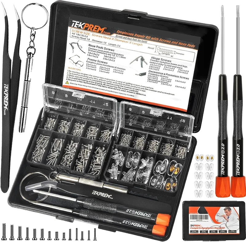 Magnetic Eyeglass Repair Tool Kit, Eye Glasses Repairing Screwdriver Set with Ey 2