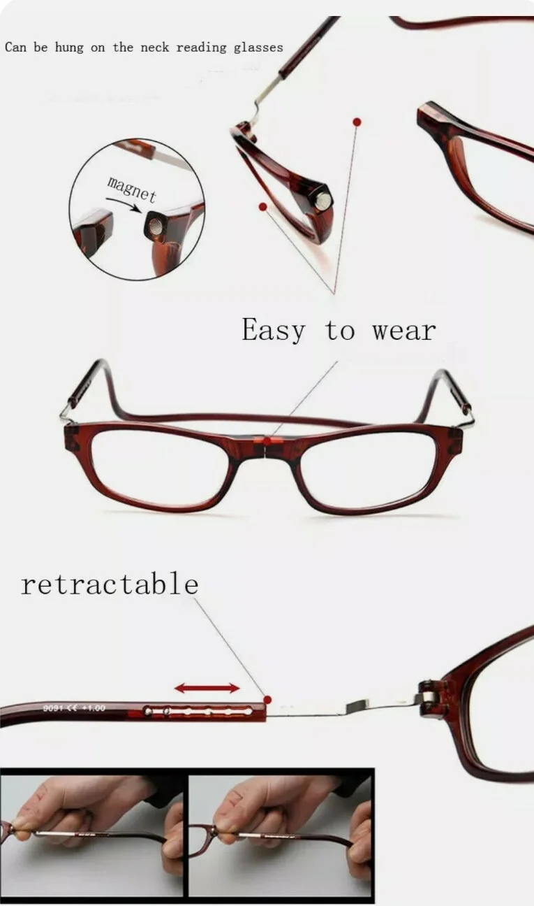 Magnetic Front Reading Glasses, From 1.00 to 4.00. (Ask Available colors) 3