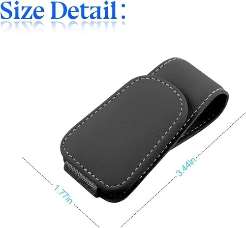 Magnetic Sunglass Holder for Car Visor - Leather Eyeglass Hanger Clip, Car Acces 2