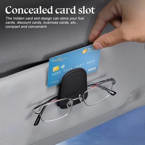Magnetic Sunglass Holder for Car Visor - Leather Eyeglass Hanger Clip, Car Acces 4