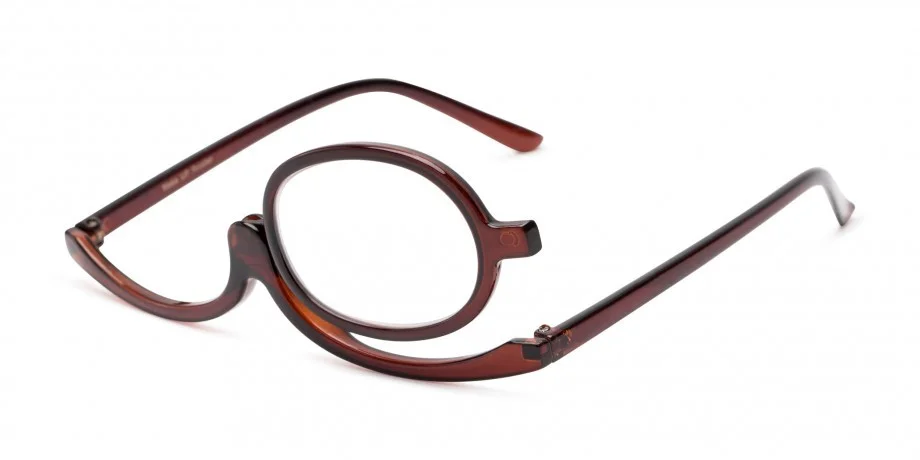 Magnifying Rotable Makeup Reading Glasses Flip Make-up Clear Eyeglasses +3.00 2