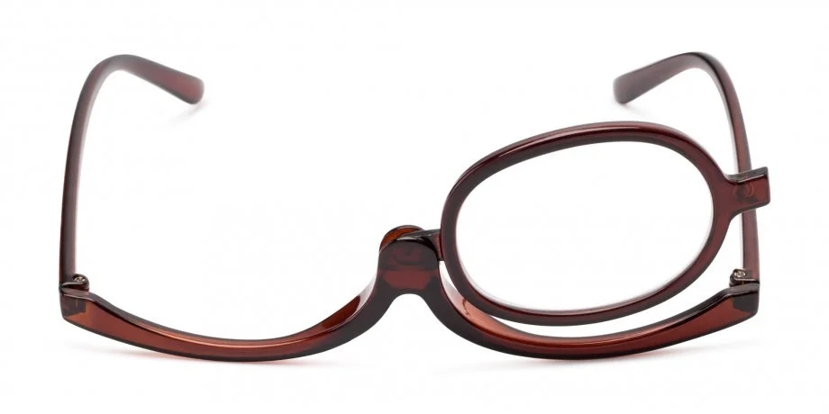 Magnifying Rotable Makeup Womens Reading Glasses Flip Make-up Clear Eyeglasses 3