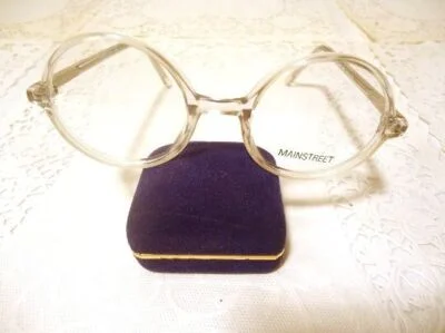 Mainstreet Eyeglass Frames Crystal Clear Round 46 18 140 Lot 328 Vintage NOS