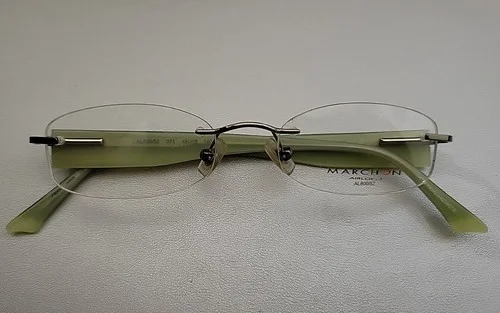 MARCHON AIRLOCK 2 AL800/52 071 Gunmetal Green Rimless Eyeglasses Frame 49-18 140