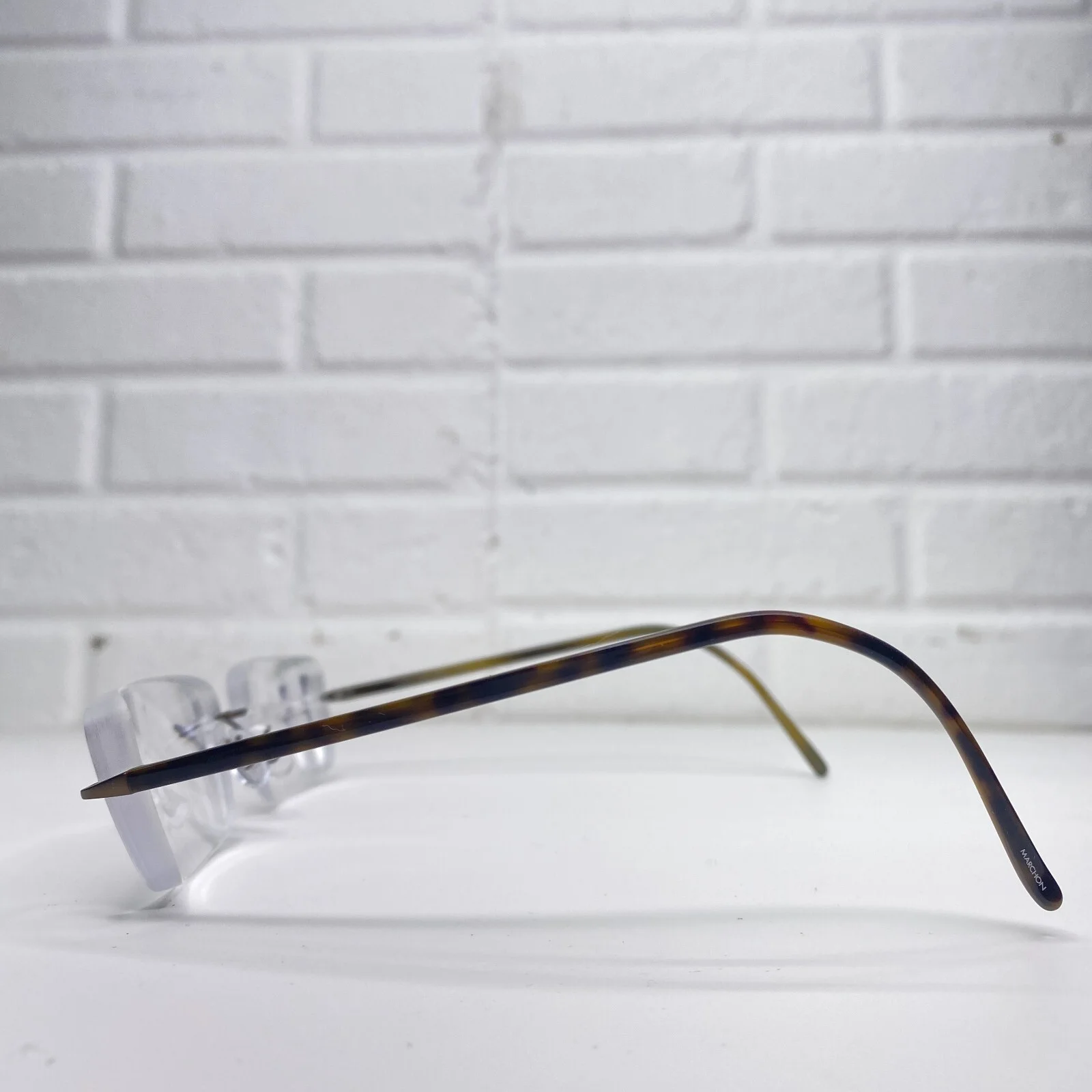 Marchon Airlock 770/37 014 Eyeglasses Frames Brown Women 52-21-140 Rimless 23076 3