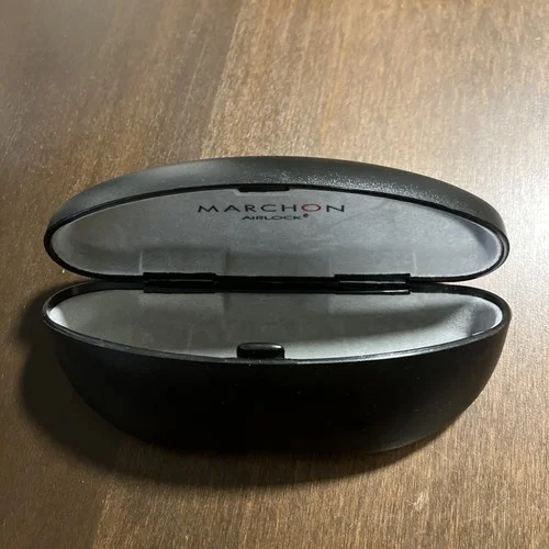 Marchon Airlock Hard Clamshell Eyeglass Case Only Titanium Rimless Lightweight 4