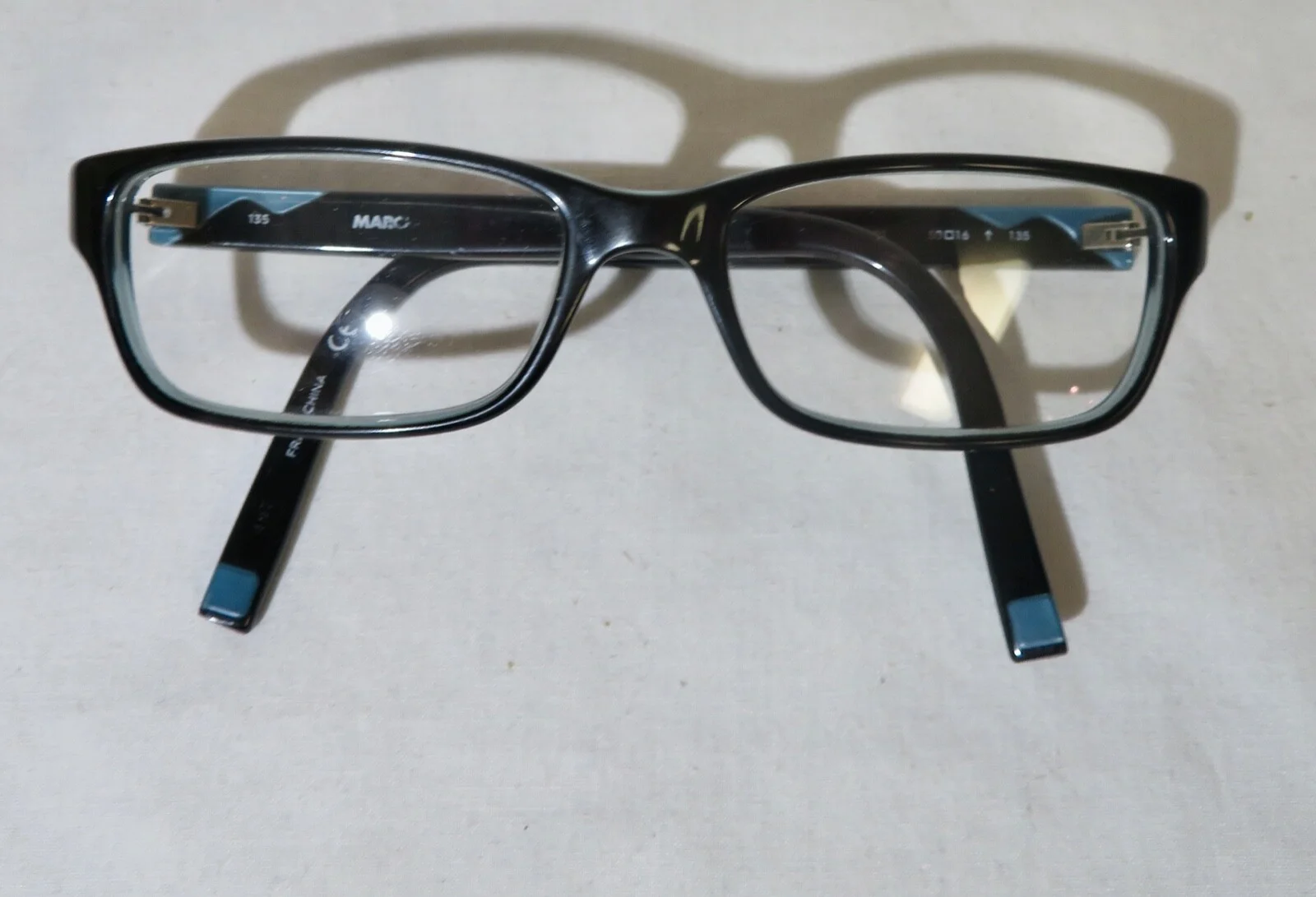 Marchon Downtown Eyeglasses 50-16-135, Black w/Blue accents 1