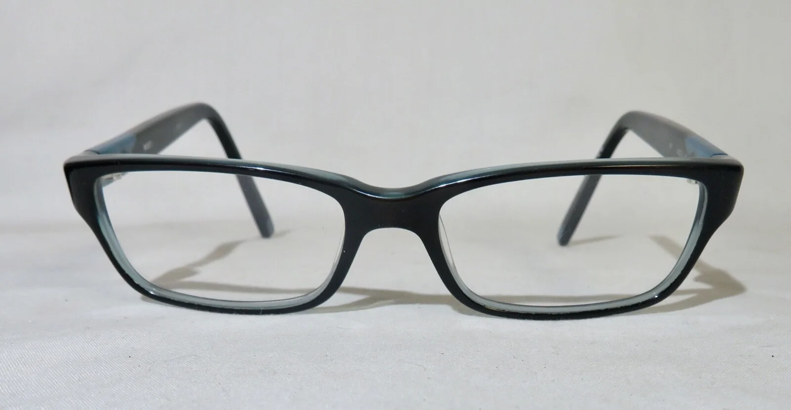 Marchon Downtown Eyeglasses 50-16-135, Black w/Blue accents 3