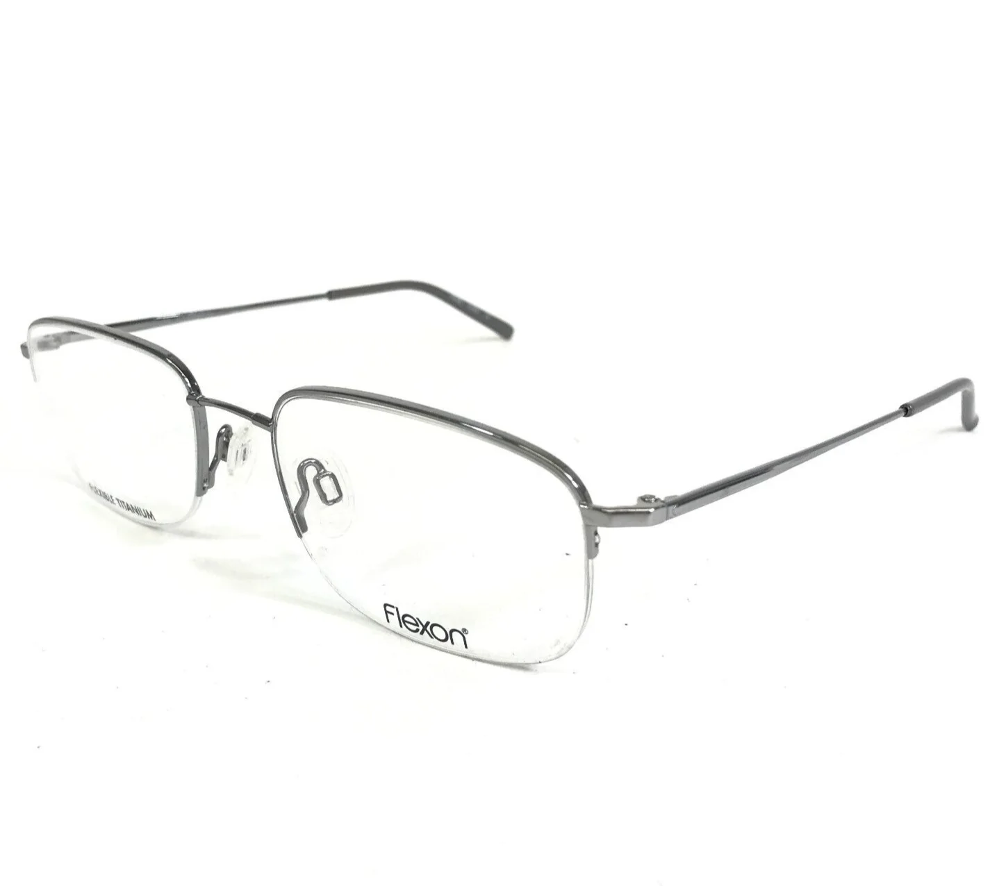 Marchon Eyeglasses Frames FLEXON 606 LT GUNMETAL Silver Rectangular 54-19-140