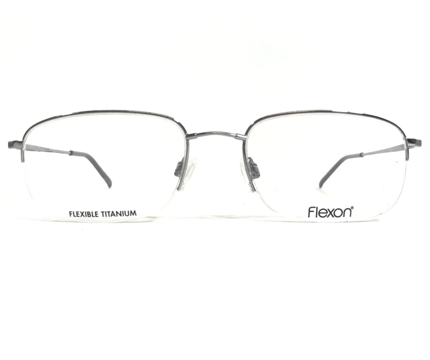 Marchon Eyeglasses Frames FLEXON 606 LT GUNMETAL Silver Rectangular 54-19-140 2