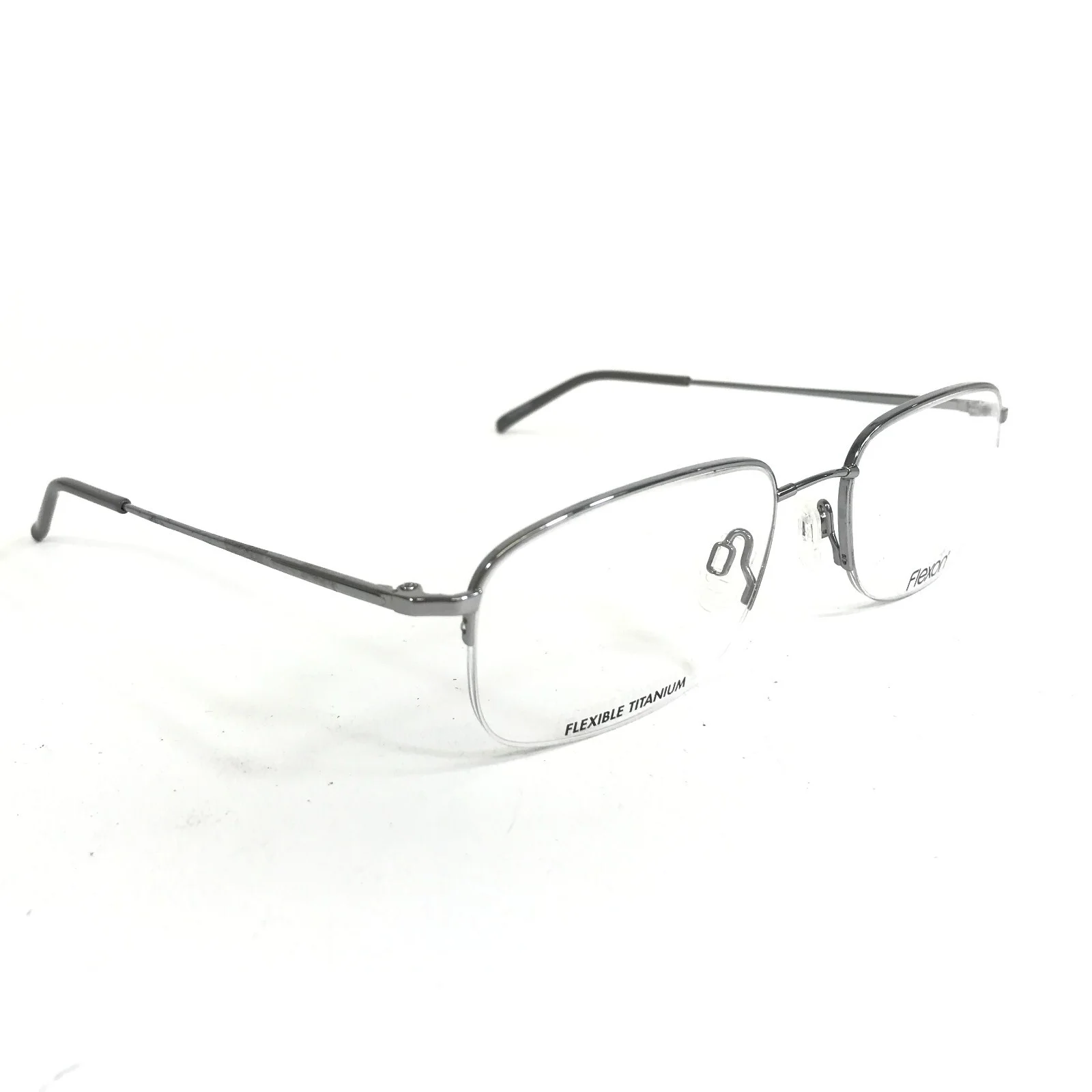 Marchon Eyeglasses Frames FLEXON 606 LT GUNMETAL Silver Rectangular 54-19-140 3