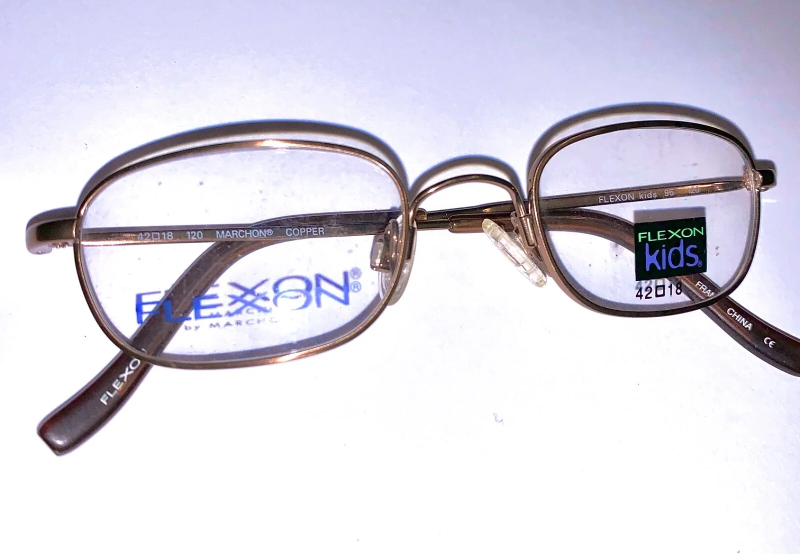 Marchon Flexon kids 91cc memory titanium eyeglass frames w/comfort cable temples 2