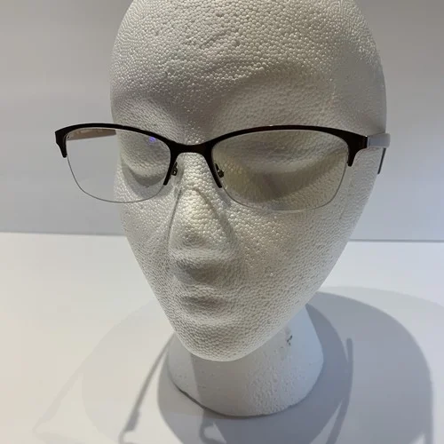 Marchon M-4008 210 Womens Eyeglass Frames 53[]17 135 Semi Rimless Dark Brown