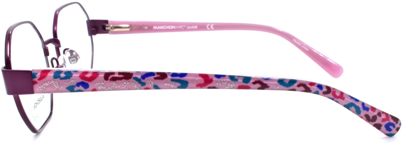 Marchon M-7001 505 Kids Girls Eyeglasses Frames Octagon 46-17-130 Plum 3
