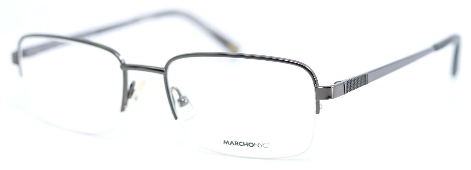 MARCHON NYC BEEKMAN 033 Gunmetal Rectangular Mens Half Rim Eyeglasses 53-18-140