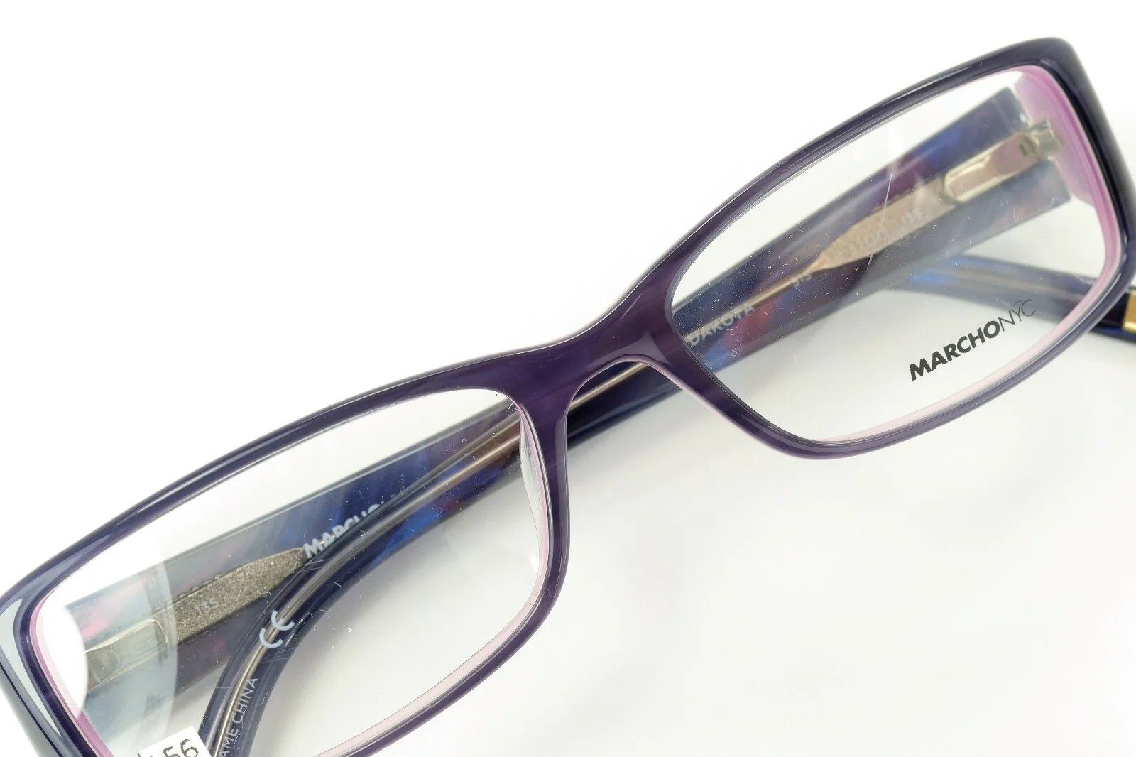 MARCHON NYC DAKOTA 515 Purple multi-color 52-16-135 Eyeglass Frames Flex L56B