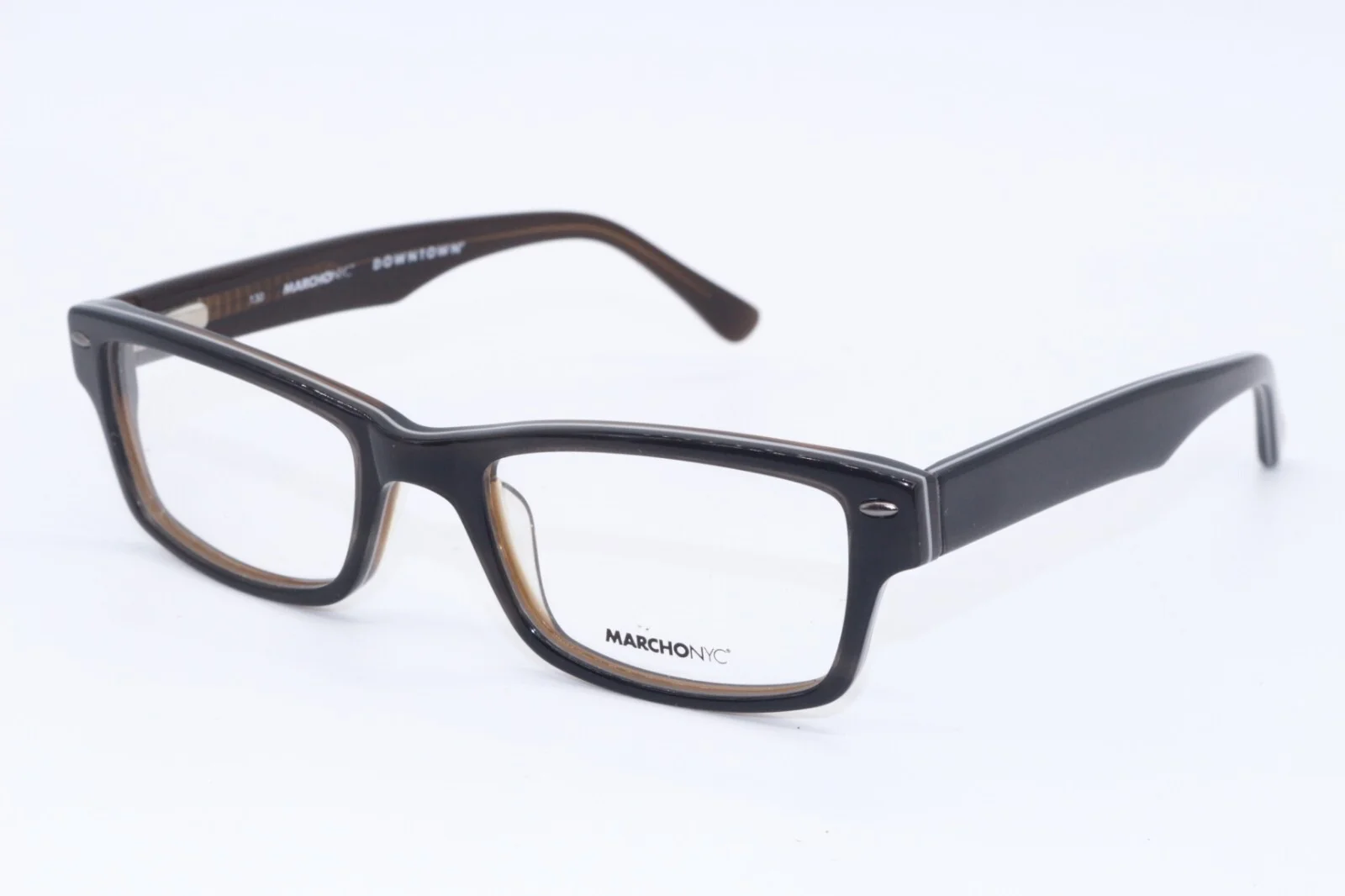 MARCHON NYC DOWNTOWN NOHO 035 BROWN OPTICAL AUTHENTIC FRAMES EYEGLASSES 46-18