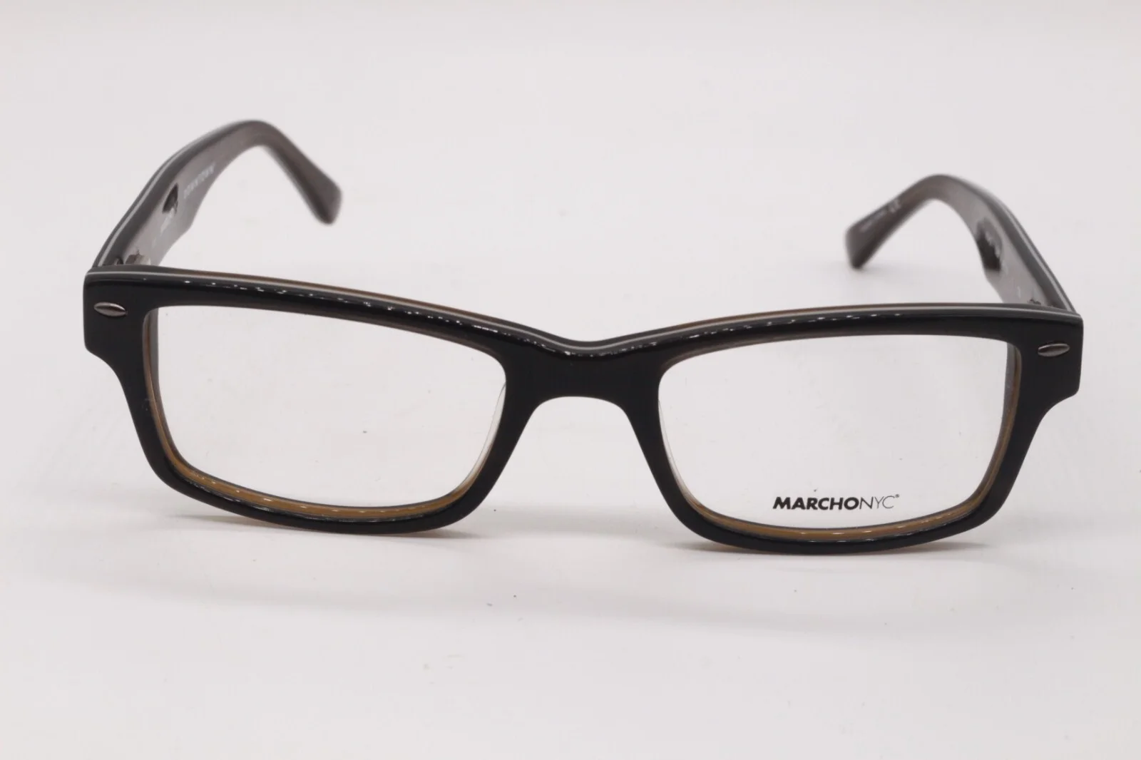 MARCHON NYC DOWNTOWN NOHO 035 BROWN OPTICAL AUTHENTIC FRAMES EYEGLASSES 46-18 2