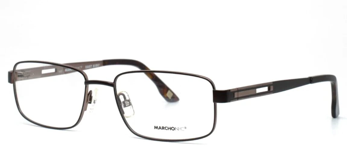 MARCHON NYC East Side Fulton 210 Brown Mens Rectangle Eyeglasses 54-17-140 B:33