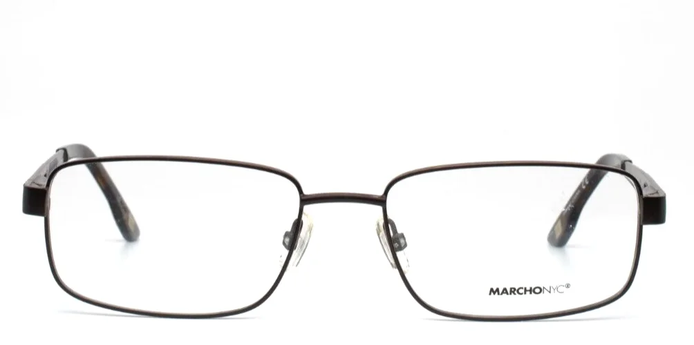 MARCHON NYC East Side Fulton 210 Brown Mens Rectangle Eyeglasses 54-17-140 B:33 2