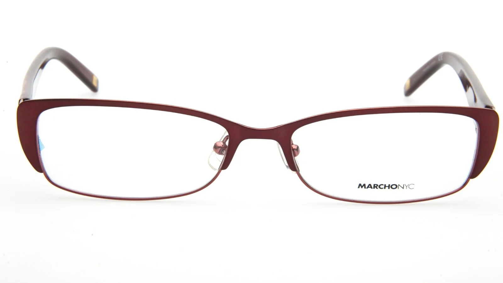 MARCHON NYC ELLINGTON 604 Satin Burgundy 53-16-135 Frames Flex Hinges L512 2