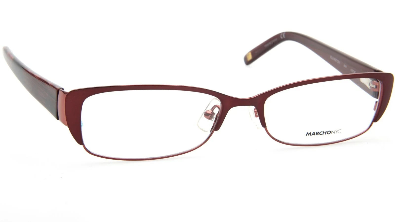 MARCHON NYC ELLINGTON 604 Satin Burgundy 53-16-135 Frames Flex Hinges L512 3