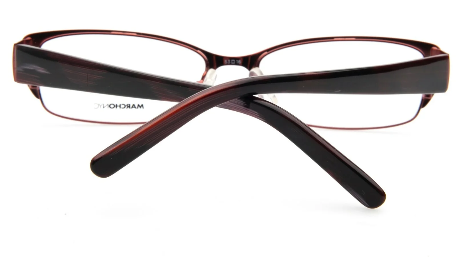 MARCHON NYC ELLINGTON 604 Satin Burgundy 53-16-135 Frames Flex Hinges L512 4