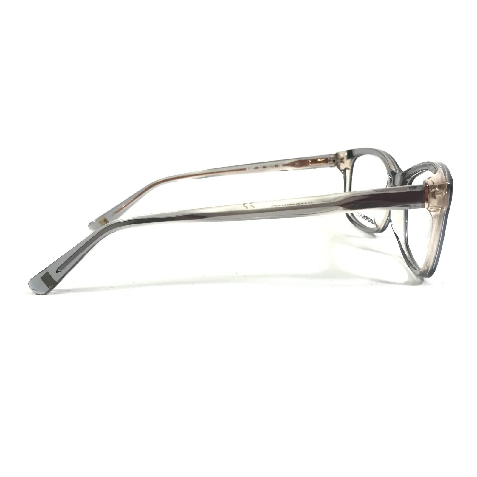 Marchon NYC Eyeglasses Frames M-5007 035 Grey Pink Clear Cat Eye 51-17-135 3