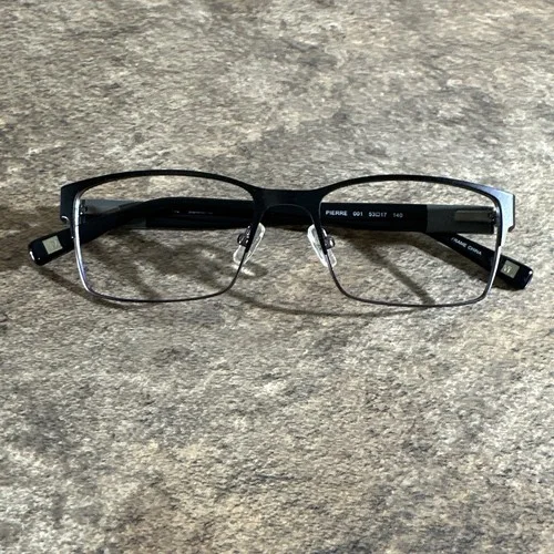 Marchon NYC Pierre 001 Uptown Metal Black Men’s Eyeglasses Frames 53-17-140 G6