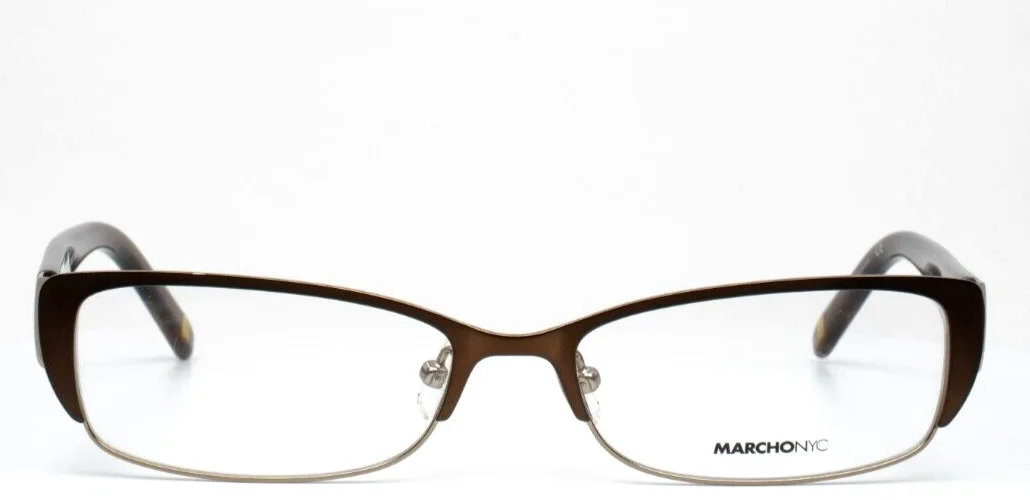 MARCHON NYC West Side Ellington 250 Brown Womens Rectangle Eyeglasses 53-16-135 2