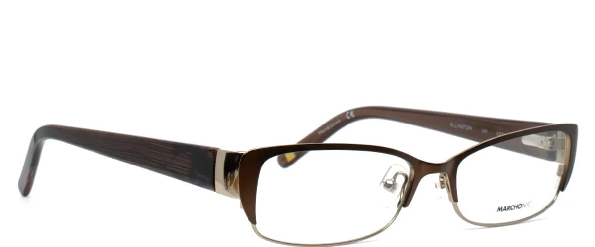 MARCHON NYC West Side Ellington 250 Brown Womens Rectangle Eyeglasses 53-16-135 3