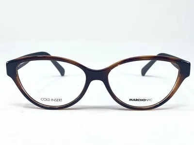 MARCHON Palermo Amber Tortoise/Matte Black Italian Womens Eyeglasses 53-15-135