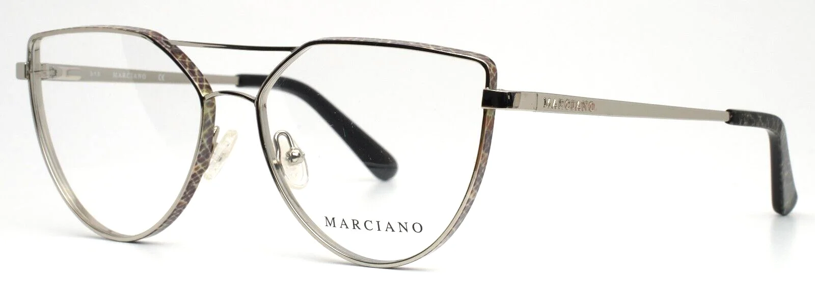 MARCIANO GM0346 010 Shiny Light Nickeltin Womens Aviator Eyeglasses 54-15-140