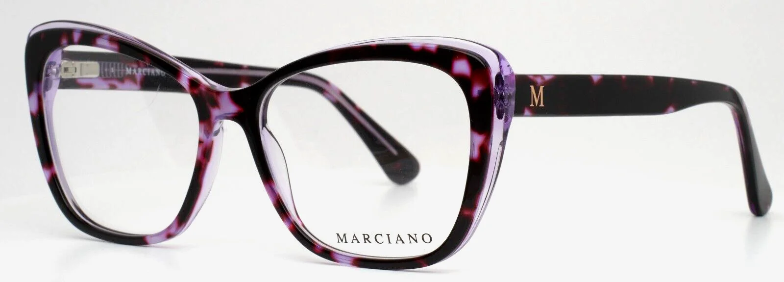 MARCIANO GM0378 083 Purple Tortoise Womens Cat Eye Eyeglasses 53-15-145 B:43
