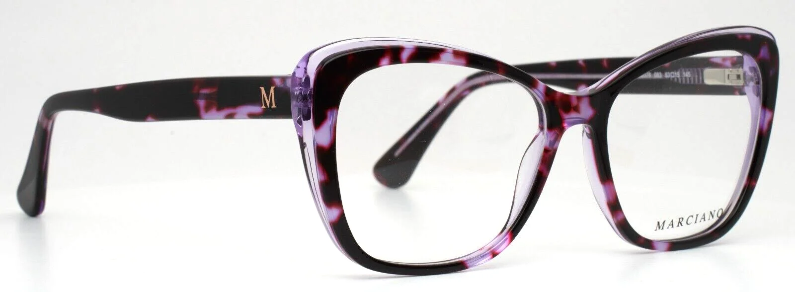 MARCIANO GM0378 083 Purple Tortoise Womens Cat Eye Eyeglasses 53-15-145 B:43 3