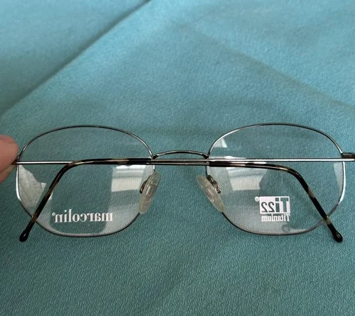 Marcolin Ti 22 2018 Titanium Demi Amber glasses Frames 53/ 20/145, made in Japan 2