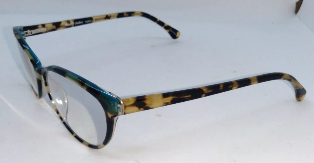 Marie Claire Eyeglass Frames 6201 Tortoise w/Blue Accents 53-14-142 3