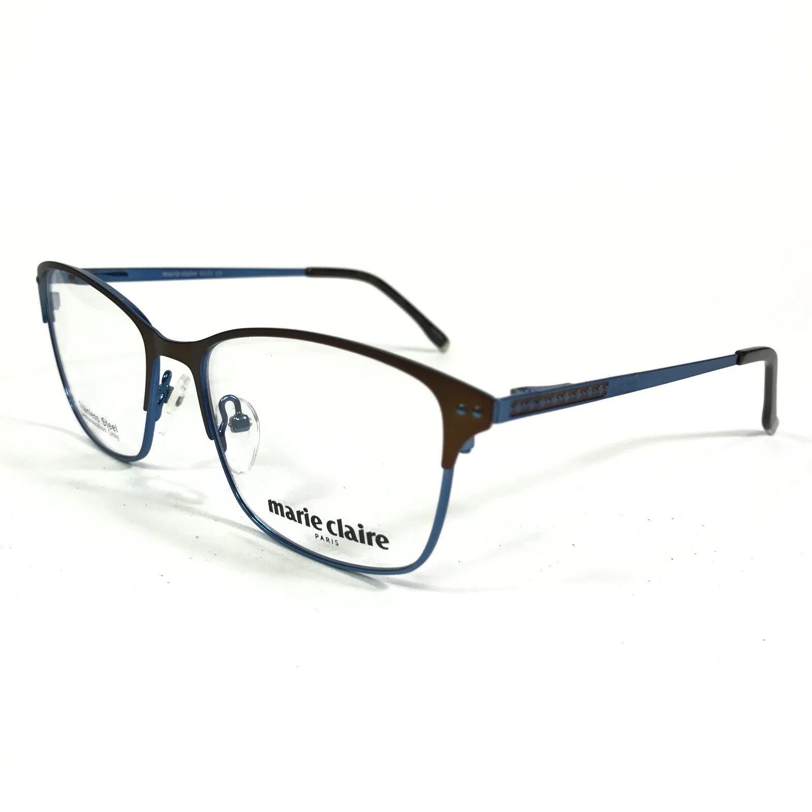 Marie Claire Eyeglasses Frames 6229 BROWN/BLUE Square Full Rim 52-16-135 4