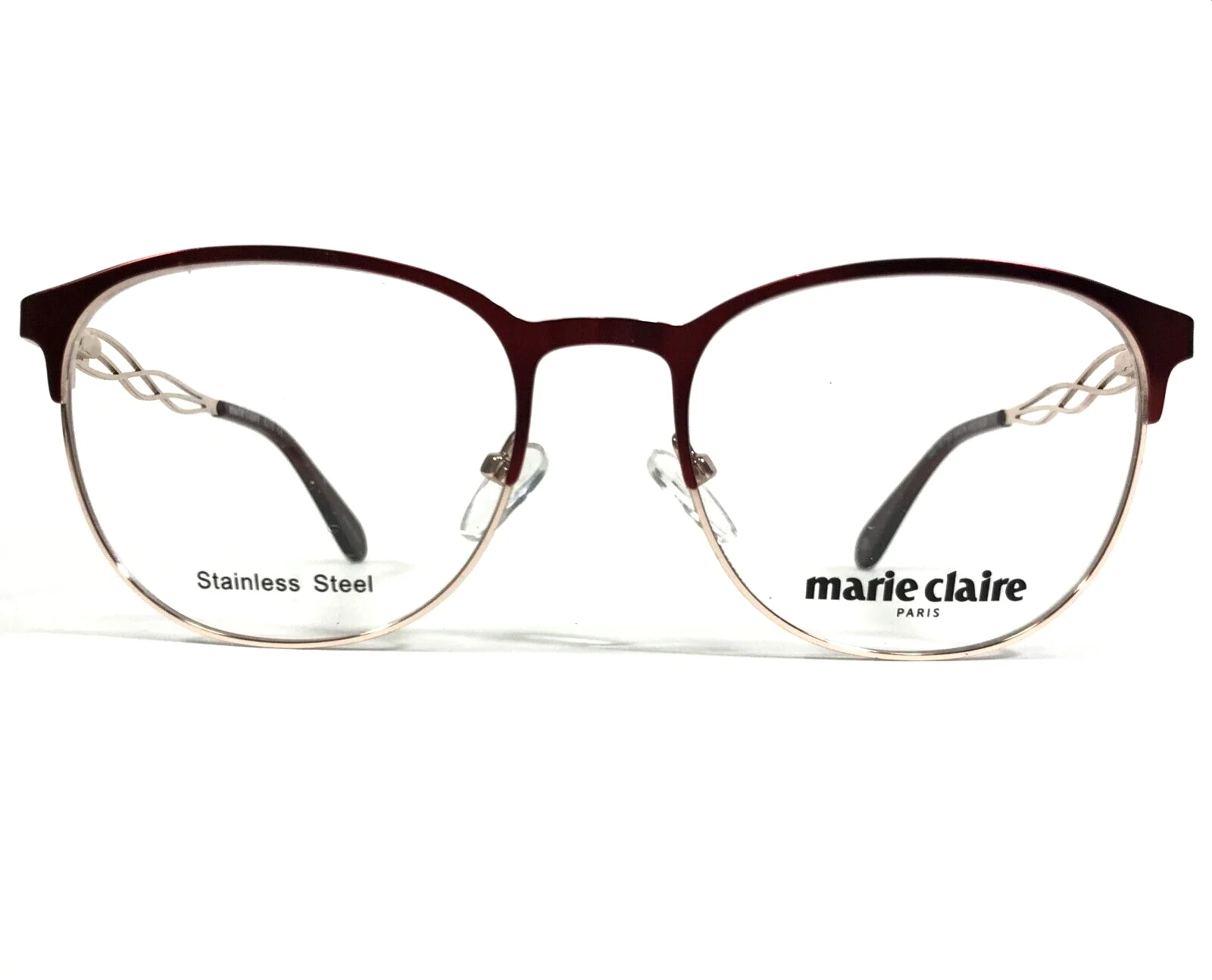 Marie Claire Eyeglasses Frames 6278 SATIN RED/GLD Round Full Rim 52-18-140