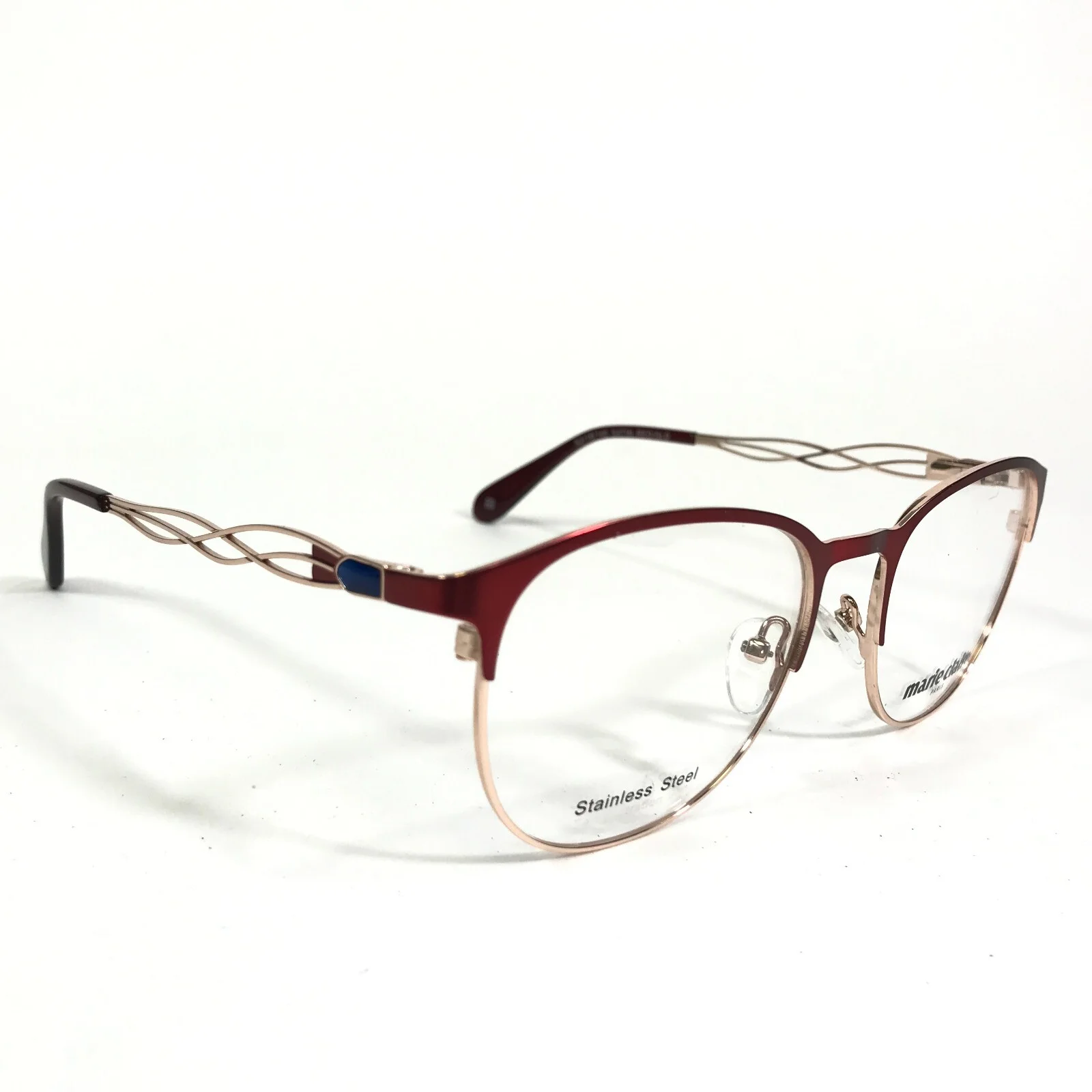 Marie Claire Eyeglasses Frames 6278 SATIN RED/GLD Round Full Rim 52-18-140 2