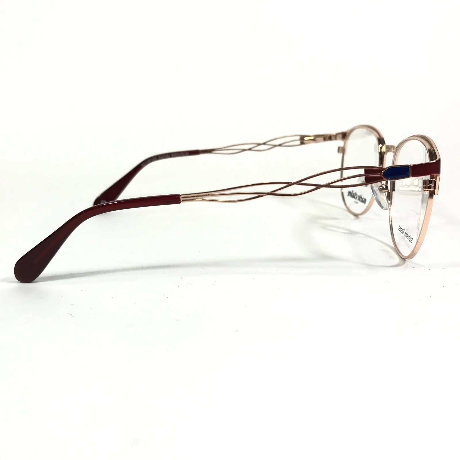 Marie Claire Eyeglasses Frames 6278 SATIN RED/GLD Round Full Rim 52-18-140 3