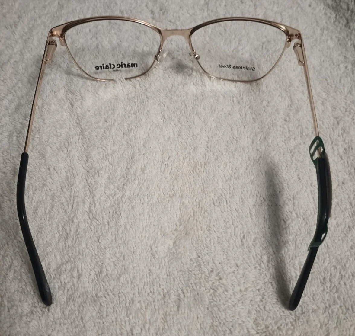 MARIE CLAIRE PARIS 6257 BLACK/GOLD 54-16-140 NEW WITH TAGS OPTICAL FRAME #250 2