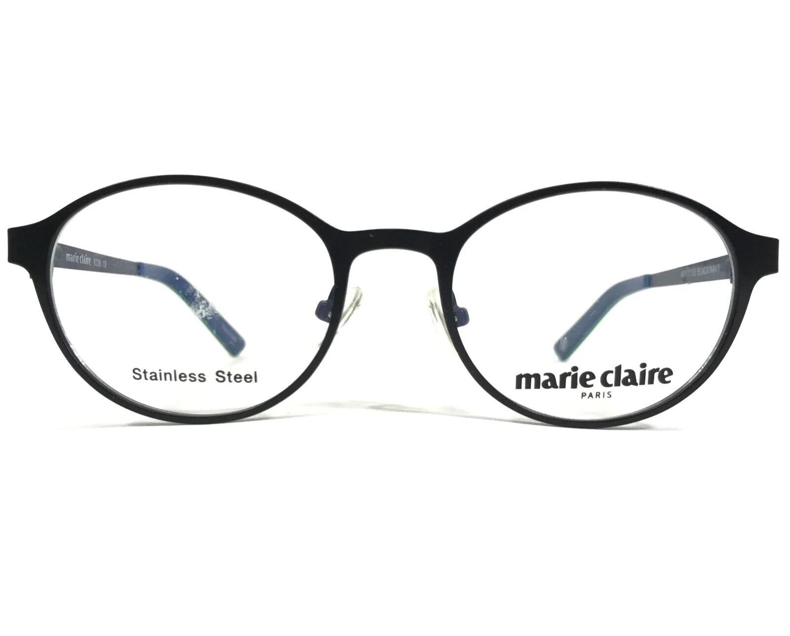 Marie Claire Petite Eyeglasses Frames 6236 BLACK/NAVY Round Full Rim 46-17-135
