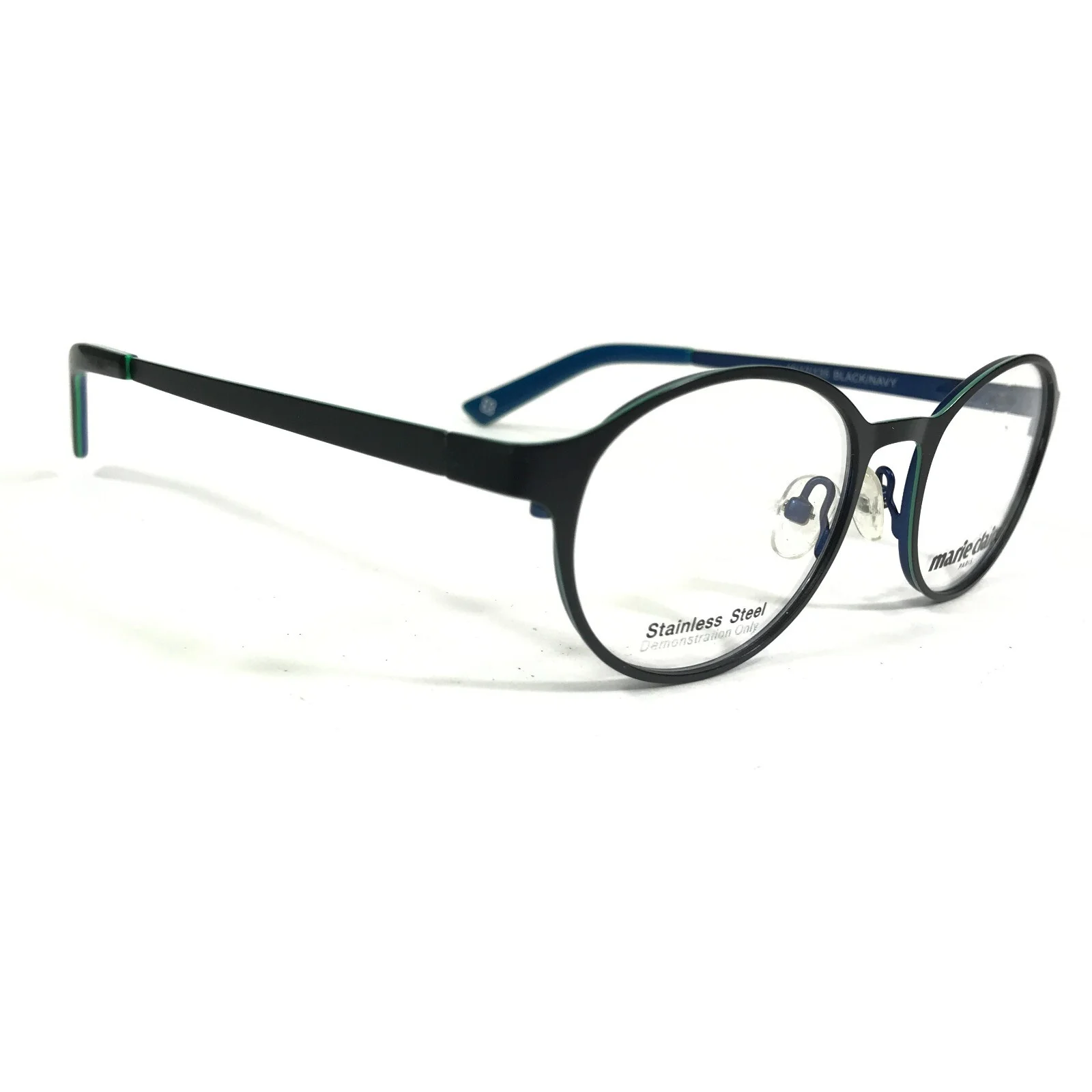 Marie Claire Petite Eyeglasses Frames 6236 BLACK/NAVY Round Full Rim 46-17-135 2