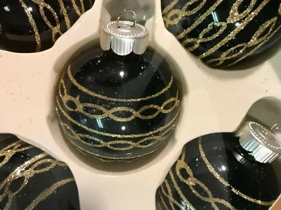 Martha Stewart Golden traditions glass ornaments set 5 in box 2