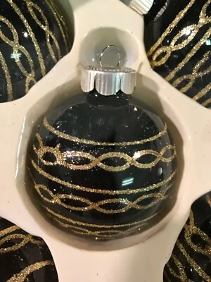 Martha Stewart Golden traditions glass ornaments set 5 in box 3