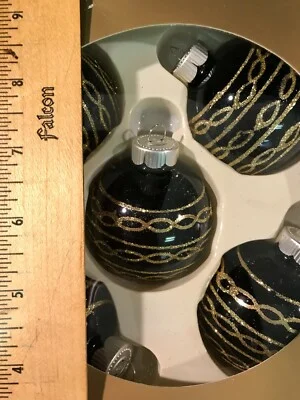 Martha Stewart Golden traditions glass ornaments set 5 in box 4